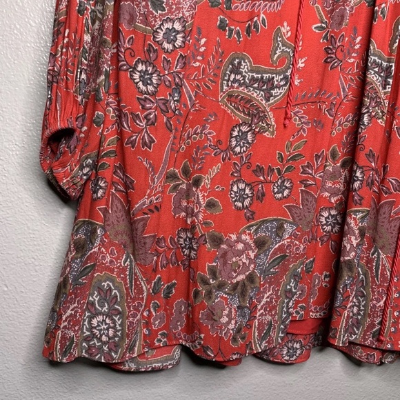 Free People Womens Large Rain or Shine Printed Dress Poppy Combo Floral Pockets - Picture 5 of 12
